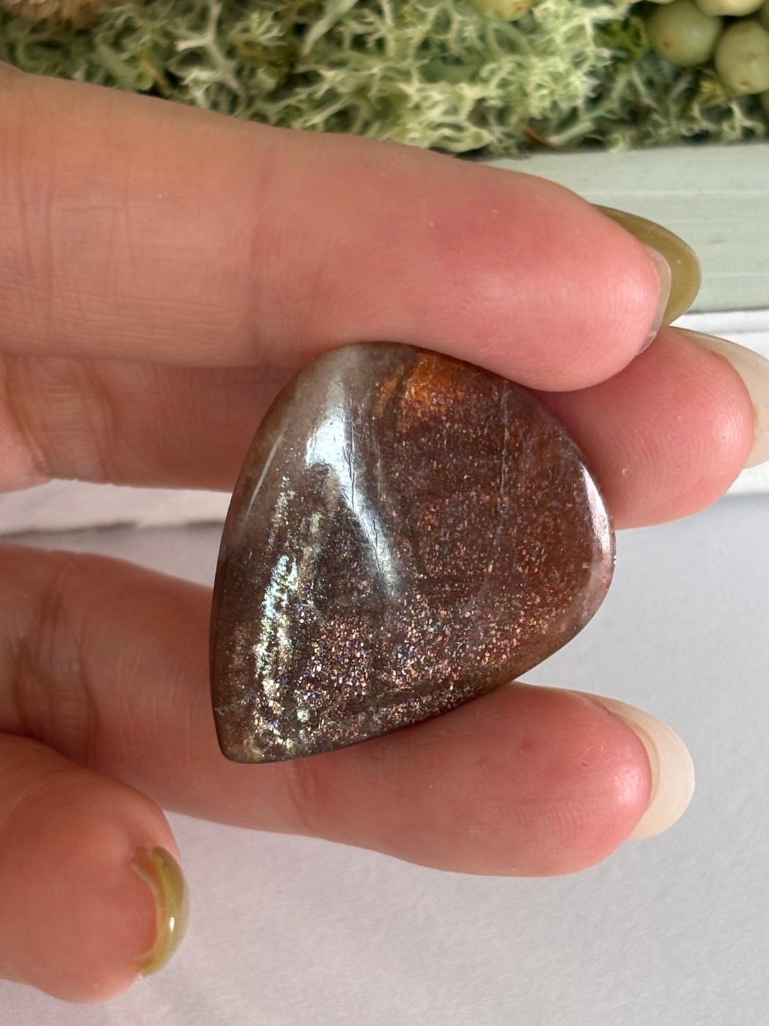 サンストーン ピンク & オレンジ ヘイズ レアレッセンス ルース カボション 大きめ 09 天然石 | 11枚目