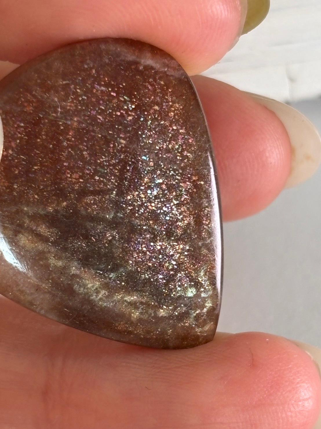 サンストーン ピンク & オレンジ ヘイズ レアレッセンス ルース カボション 大きめ 09 天然石 | 13枚目