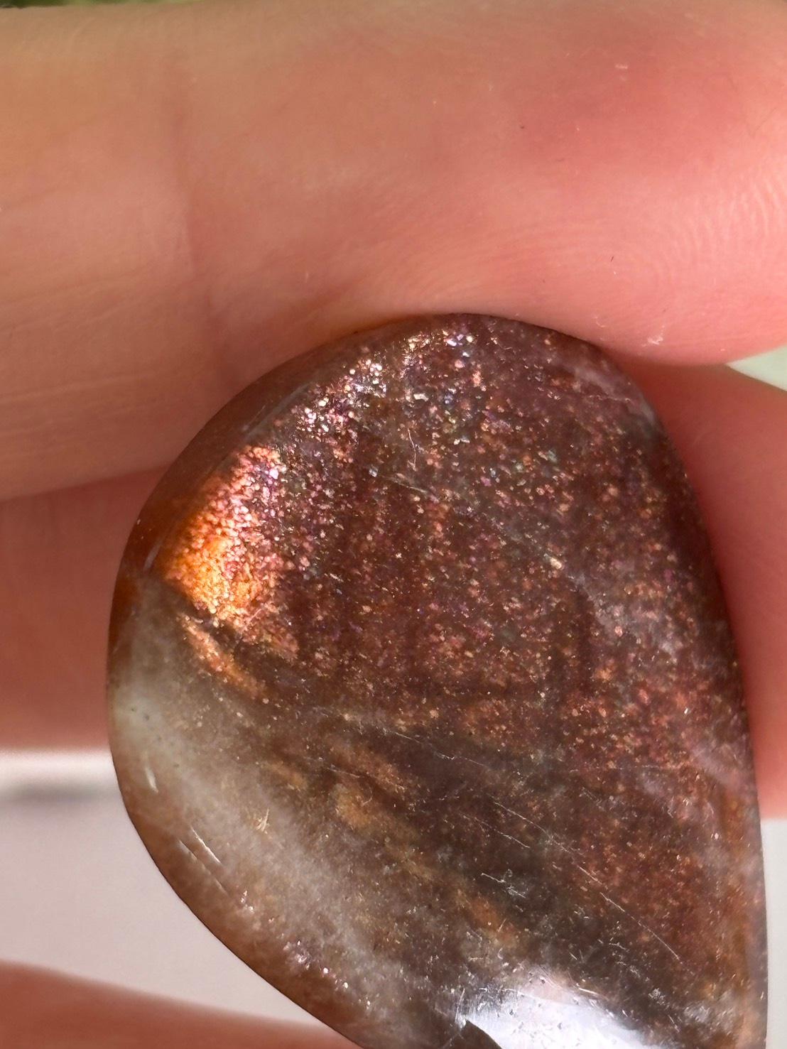 サンストーン ピンク & オレンジ ヘイズ レアレッセンス ルース カボション 大きめ 09 天然石 | 14枚目