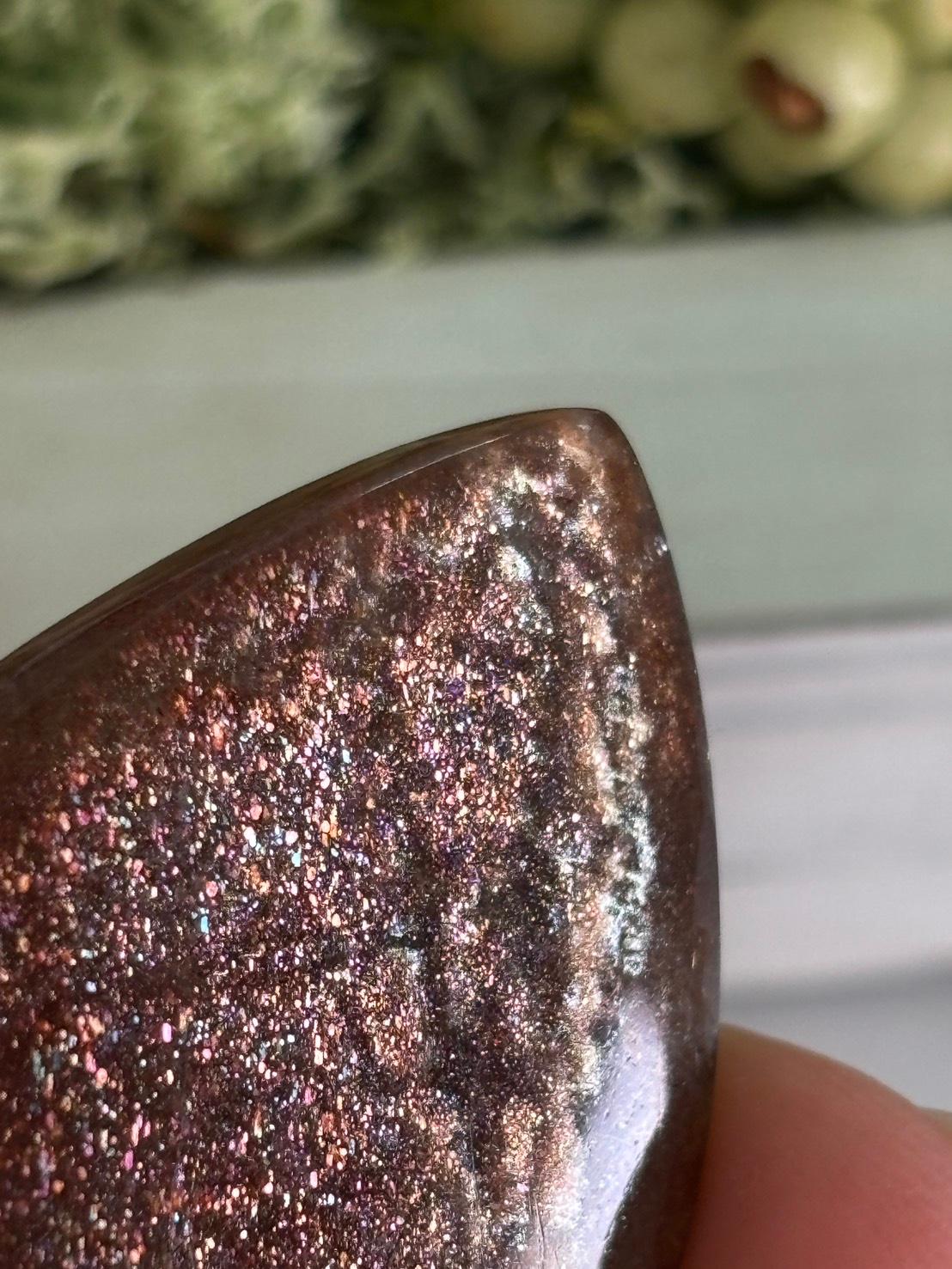 サンストーン ピンク & オレンジ ヘイズ レアレッセンス ルース カボション 大きめ 09 天然石 | 15枚目