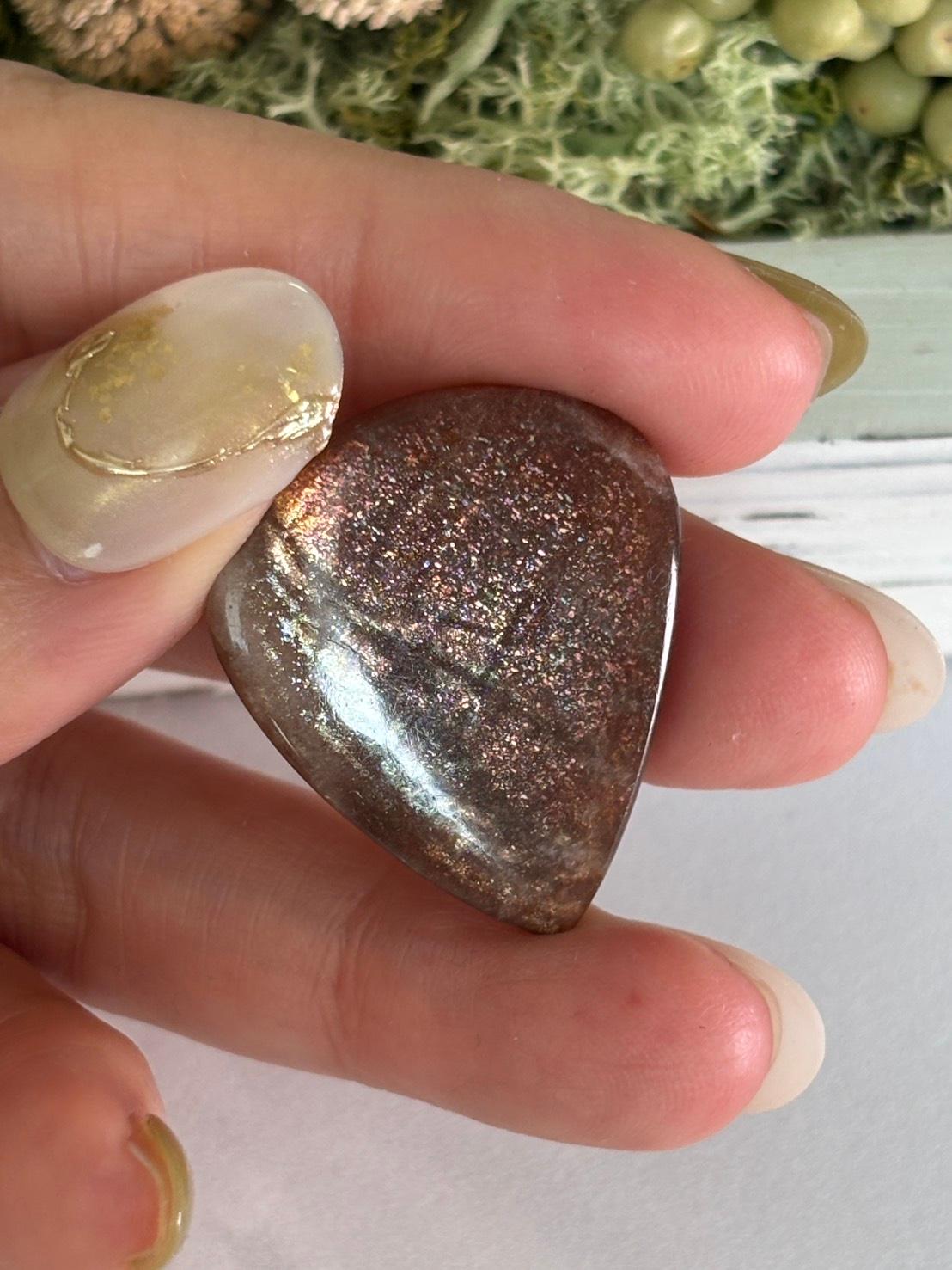 サンストーン ピンク & オレンジ ヘイズ レアレッセンス ルース カボション 大きめ 09 天然石 | 18枚目