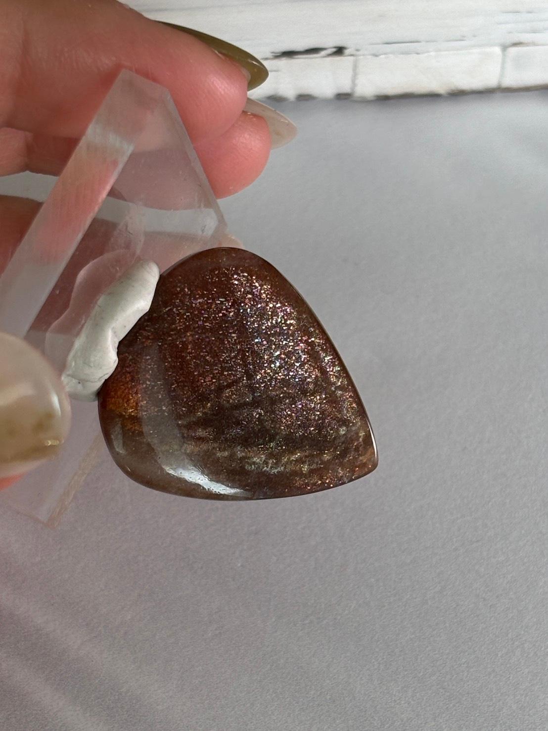 サンストーン ピンク & オレンジ ヘイズ レアレッセンス ルース カボション 大きめ 09 天然石 | 20枚目