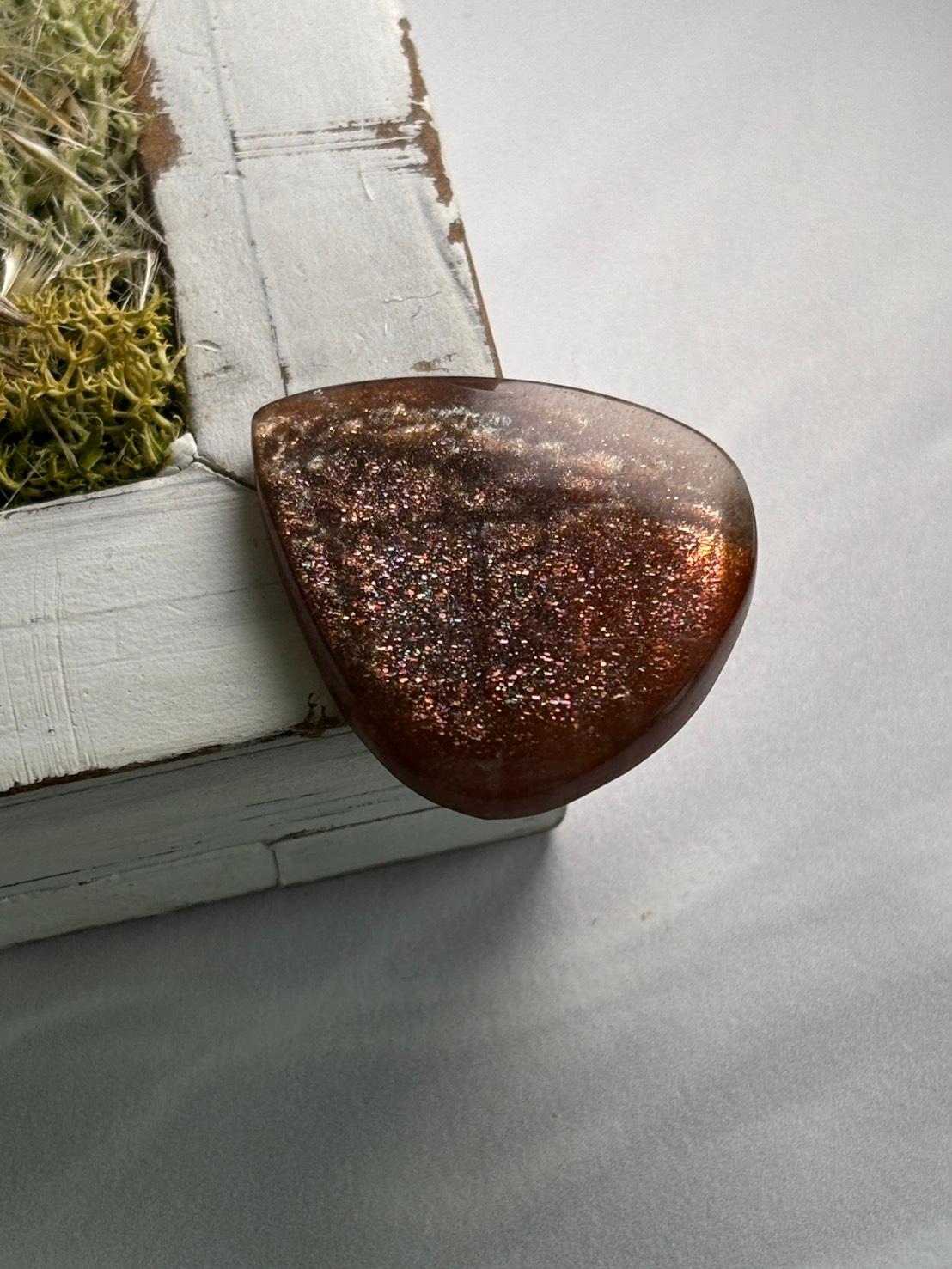 サンストーン ピンク & オレンジ ヘイズ レアレッセンス ルース カボション 大きめ 09 天然石 | 3枚目