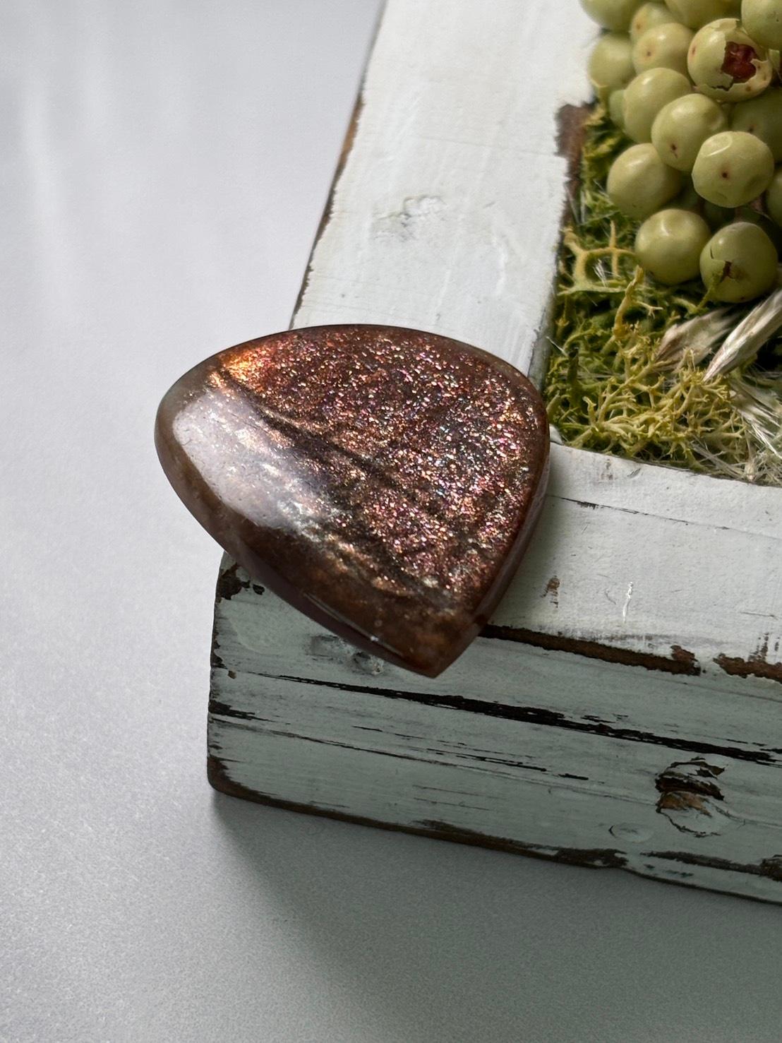 サンストーン ピンク & オレンジ ヘイズ レアレッセンス ルース カボション 大きめ 09 天然石 | 5枚目