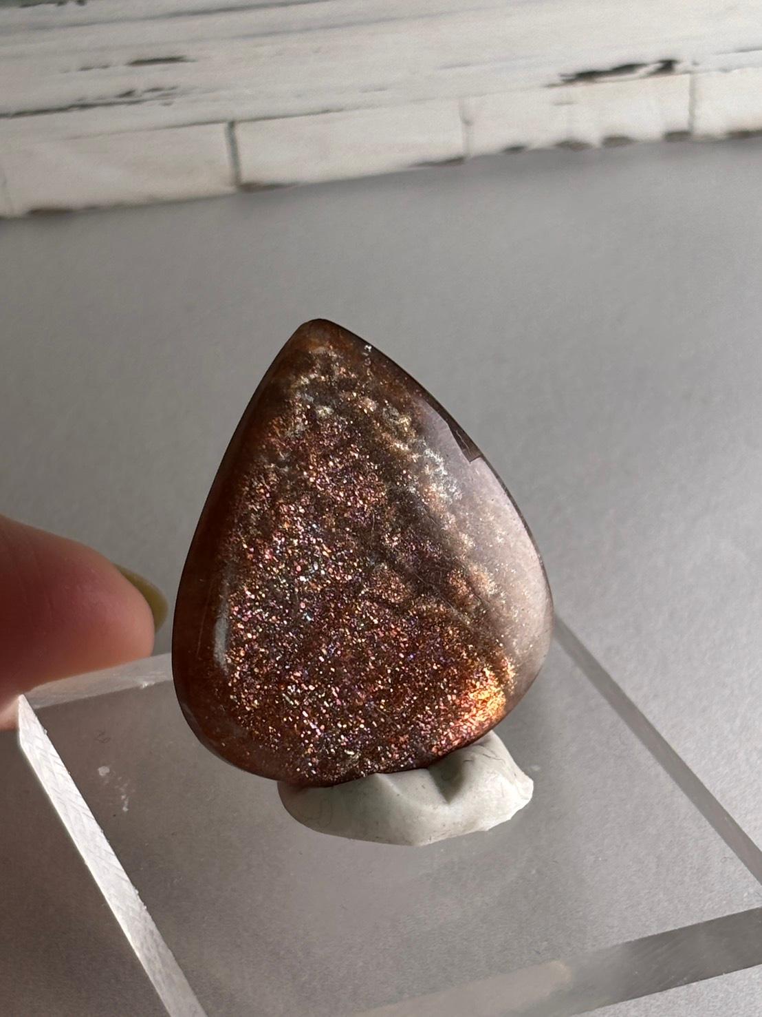 サンストーン ピンク & オレンジ ヘイズ レアレッセンス ルース カボション 大きめ 09 天然石 | 8枚目