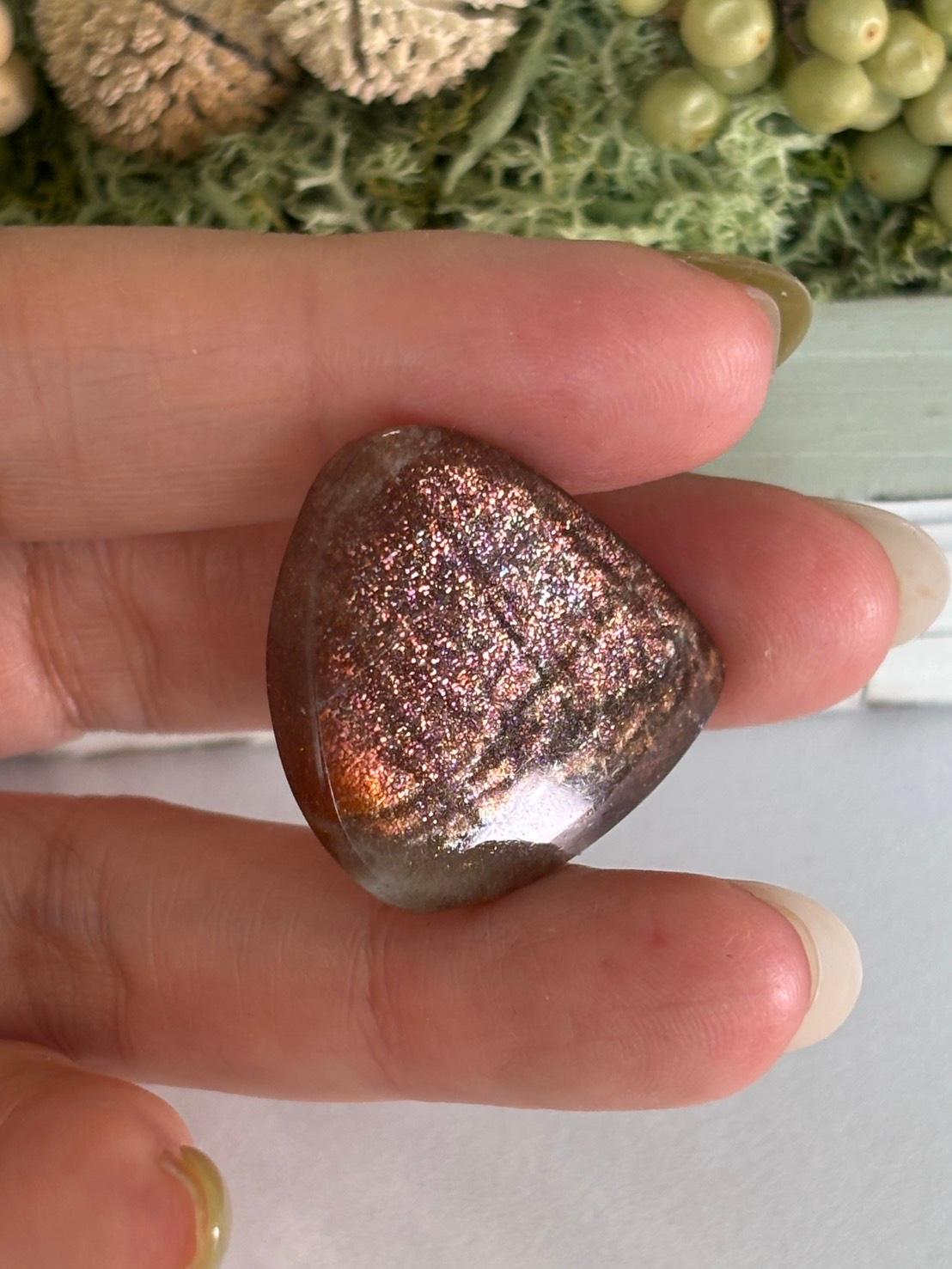サンストーン ピンク & オレンジ ヘイズ レアレッセンス ルース カボション 大きめ 09 天然石 | 9枚目