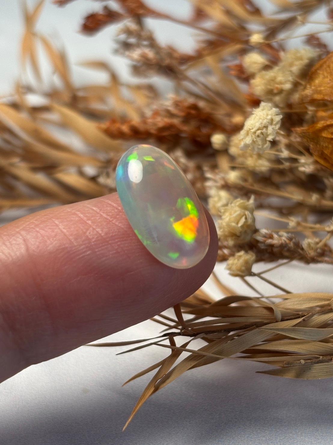 エチオピアンオパール プレシャスオパール オーバル カボション ルース 17 天然石 | 19枚目