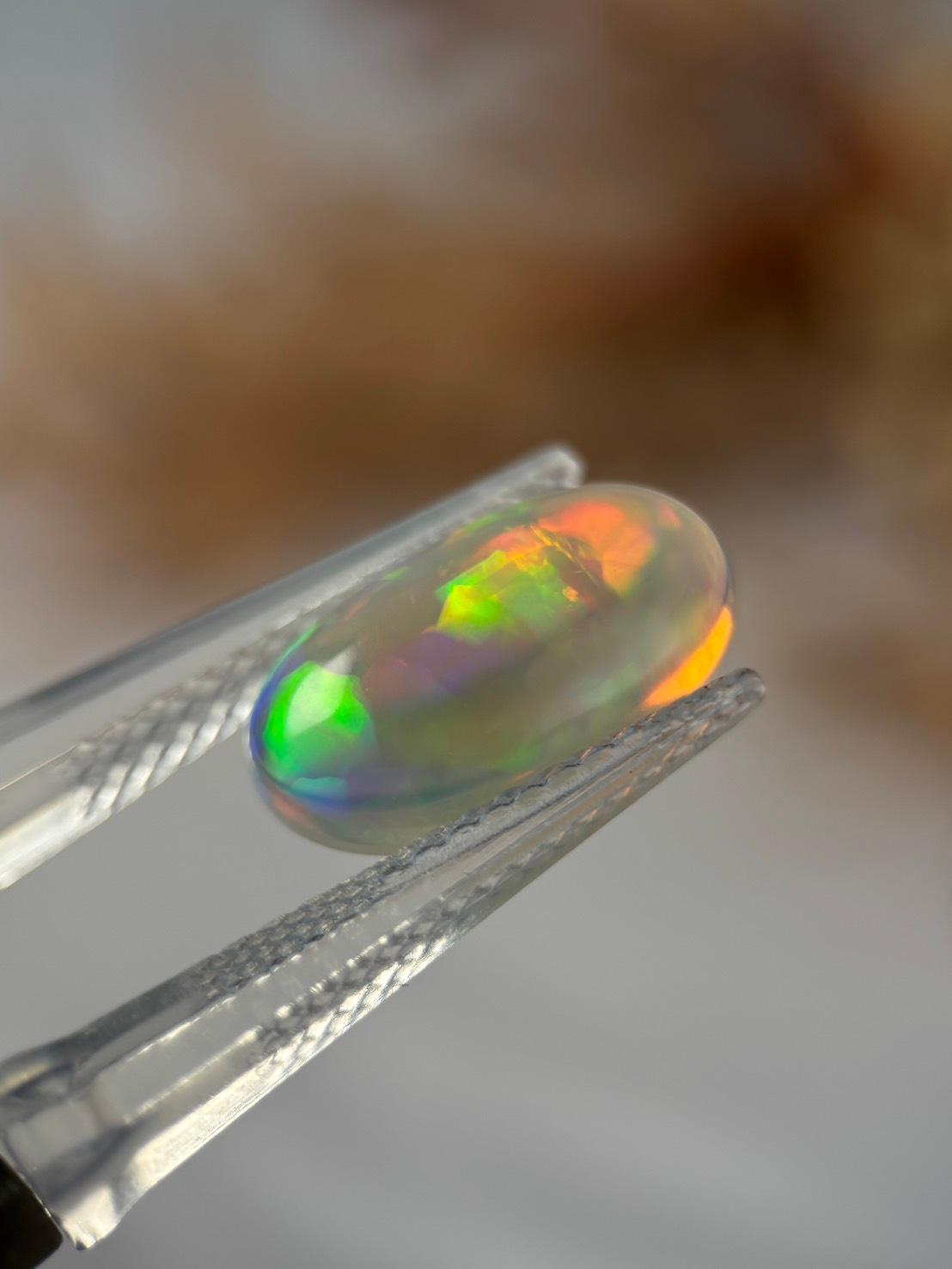 エチオピアンオパール プレシャスオパール オーバル カボション ルース 17 天然石 | 3枚目