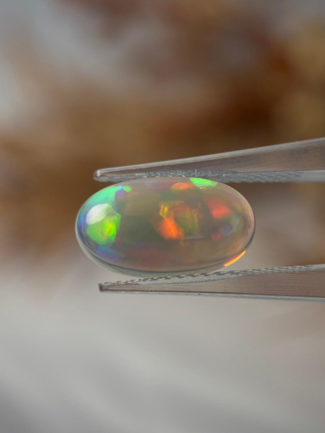 エチオピアンオパール プレシャスオパール オーバル カボション ルース 17 天然石 | 5枚目