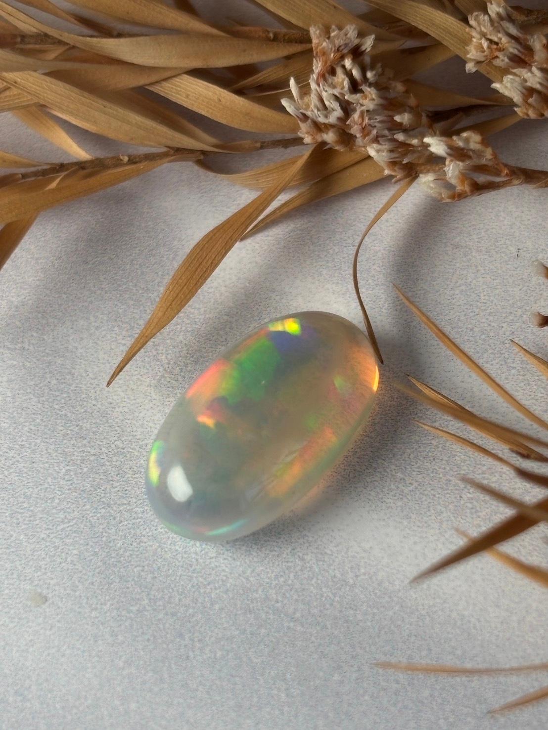エチオピアンオパール プレシャスオパール オーバル カボション ルース 17 天然石 | 7枚目