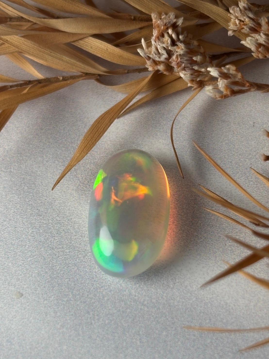 エチオピアンオパール プレシャスオパール オーバル カボション ルース 17 天然石 | 8枚目