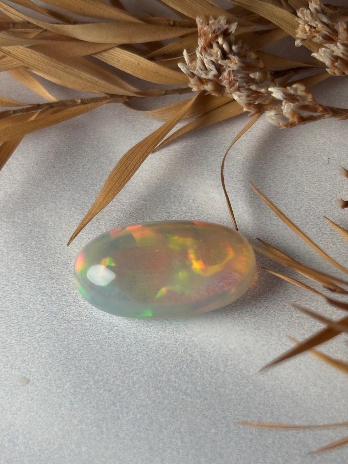 エチオピアンオパール プレシャスオパール オーバル カボション ルース 17 天然石 | 9枚目